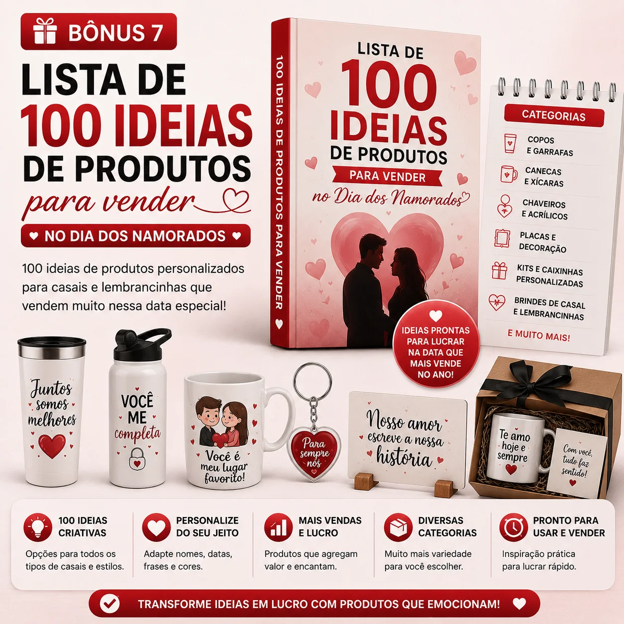 Bonus 7: Lista de 100 Ideias de Produtos para Vender no Dia dos Namorados
