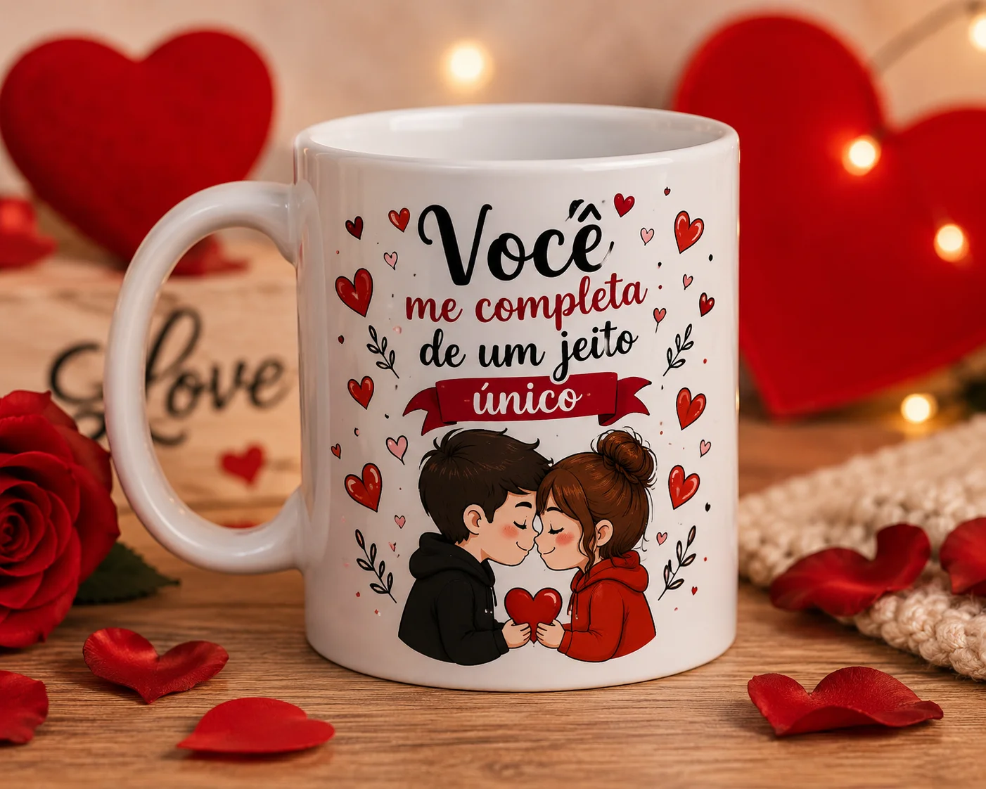 Arte romantica DTF UV Dia dos Namorados